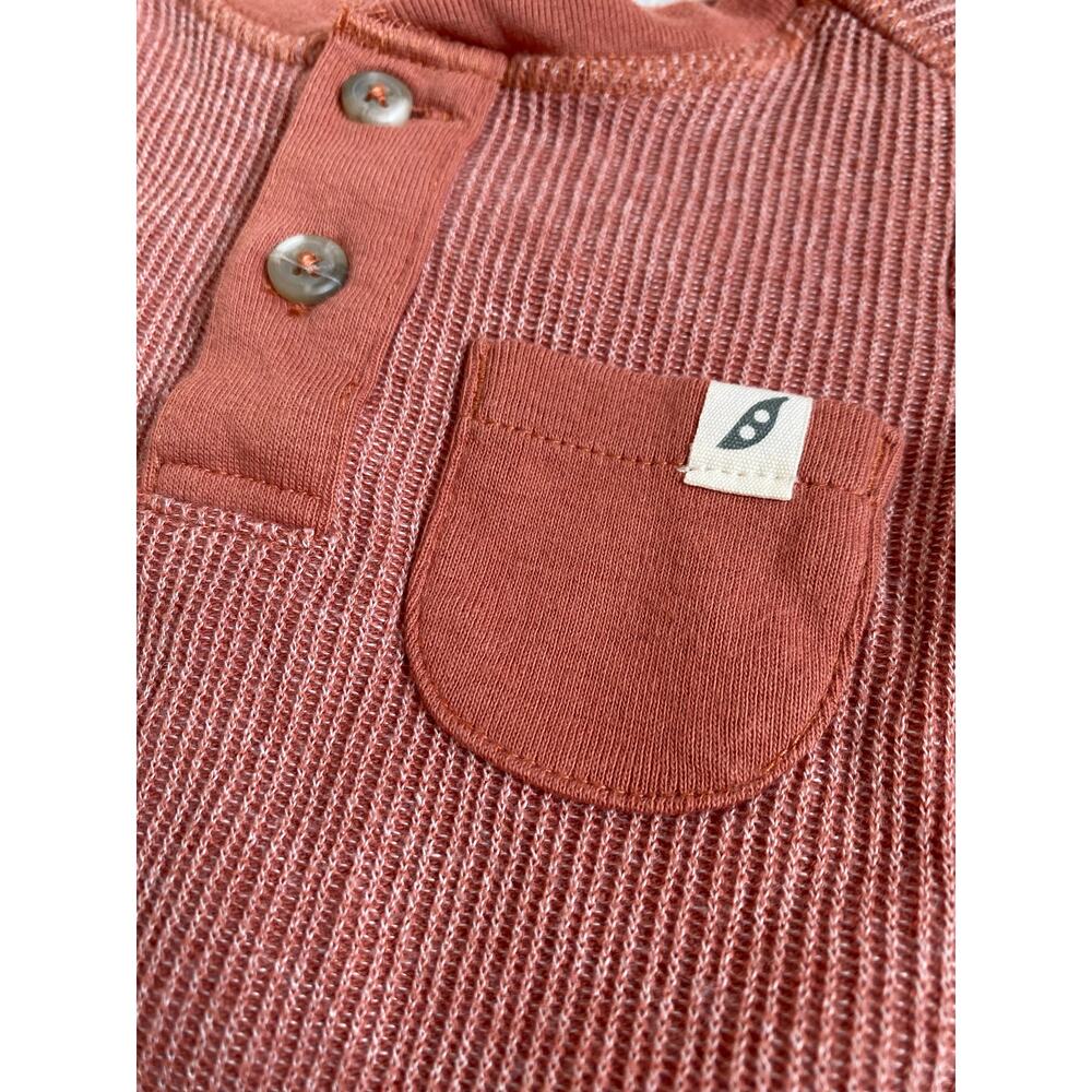 Easy-Peasy Burnt Orange 0-3m Boy Ribbed One Piece - Picture 2 of 3